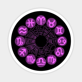 Zodiac Signs (pink) Magnet
